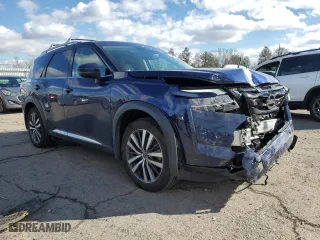 2022 Nissan Pathfinder Platinum with VIN 5N1DR3DK2NC219080, listed as a Copart auction lot 45295135 with 47,830 mi miles and Salvage Title. Bid and sale history available at carsss.com. Image 4.