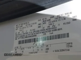 2018 Ford Transit with VIN 1FTYR2CM9JKA52056, listed as a IAAI auction lot 42542981 with 151,835 mi miles and . Bid and sale history available at DreamBid. Image 9.