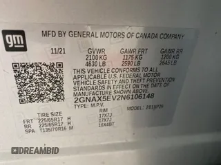 2022 Chevrolet Equinox LS with VIN 2GNAX5EV2N6106148, listed as a IAAI auction lot 42829711 with 128,339 mi miles and . Bid and sale history available at DreamBid. Image 24.