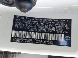 2015 Toyota Prius Four with VIN JTDKN3DU0F1911036, listed as a IAAI auction lot 41366529 with 92,994 mi miles. Bid and sale history available at carsss.com. Image 9.