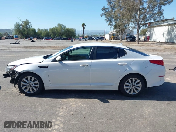 2015 Kia Optima LX with VIN KNAGM4A72F5616233, listed as a IAAI auction lot 41824232 with 163,006 mi miles. Bid and sale history available at carsss.com. Image 14.