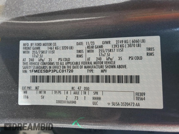 2023 Ford Bronco with VIN 1FMEE5BP3PLC01720, listed as a Copart auction lot 56186505 with 14,229 mi miles and Salvage title. Bid and sale history available at DreamBid. Image 14.