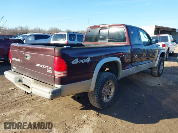 2004 Dodge Dakota SLT with VIN 1D7HG42N34S571352, listed as a IAAI auction lot 41406195 with 206,694 mi miles. Bid and sale history available at carsss.com. Image 4.