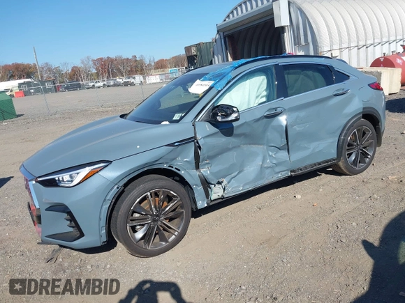 2023 Infiniti QX55 Essential with VIN 3PCAJ5KR6PF115918, listed as a IAAI auction lot 40584505 with 8,229 mi miles and . Bid and sale history available at DreamBid. Image 17.
