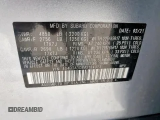 2021 Subaru Outback Premium with VIN 4S4BTADC8M3184923, listed as a Copart auction lot 61628025 with 76,408 mi miles and Salvage title. Bid and sale history available at DreamBid. Image 13.