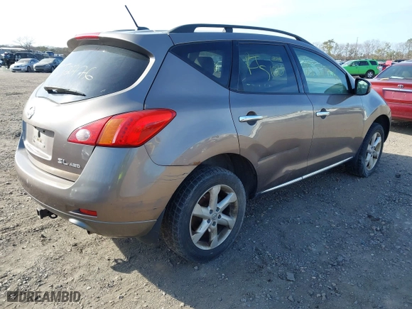 2009 Nissan Murano SL with VIN JN8AZ18W09W156966, listed as a IAAI auction lot 41814903 with 999,999 mi miles. Bid and sale history available at carsss.com. Image 4.