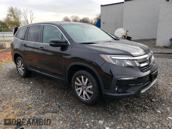 2022 Honda Pilot EX-L with VIN 5FNYF6H55NB035484, listed as a Copart auction lot 80648114 with 50,636 mi miles and Salvage Title. Bid and sale history available at carsss.com. Image 4.