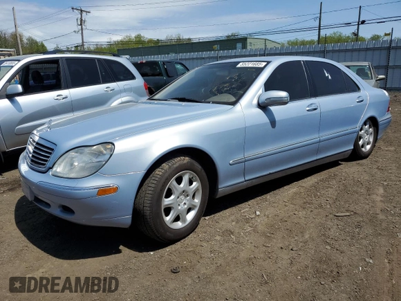 2000 Mercedes-Benz S with VIN WDBNG70J7YA056119, listed as a Copart auction lot 55221685 with 145,376 mi miles and Clean Title. Bid and sale history available at carsss.com. Image 1.