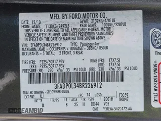 2011 Ford Fusion Hybrid with VIN 3FADP0L34BR226912, listed as a IAAI auction lot 42504379 with 94,107 mi miles and . Bid and sale history available at DreamBid. Image 9.