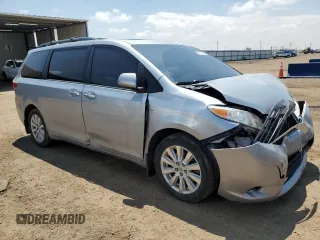 2017 Toyota Sienna XLE with VIN 5TDDZ3DC3HS177700, listed as a Copart auction lot 59720215 with 124,180 mi miles and Salvage title. Bid and sale history available at DreamBid. Image 4.
