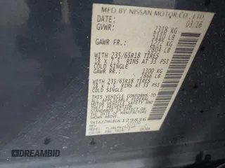 2016 Nissan Murano Platinum with VIN 5N1AZ2MG8GN129836, listed as a IAAI auction lot 41590271 with 118,214 mi miles and . Bid and sale history available at carsss.com. Image 9.