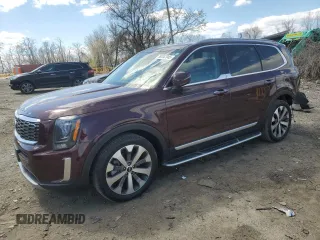 2021 Kia Telluride S with VIN 5XYP6DHCXMG166481, listed as a Copart auction lot 50347045 with 38,728 mi miles and Salvage title. Bid and sale history available at DreamBid. Image 1.