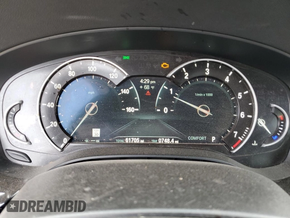 2019 BMW 5 Series 540i xDrive with VIN WBAJE7C59KWW14855, listed as a Copart auction lot 49840104 with 61,705 mi miles and Salvage title. Bid and sale history available at DreamBid. Image 9.