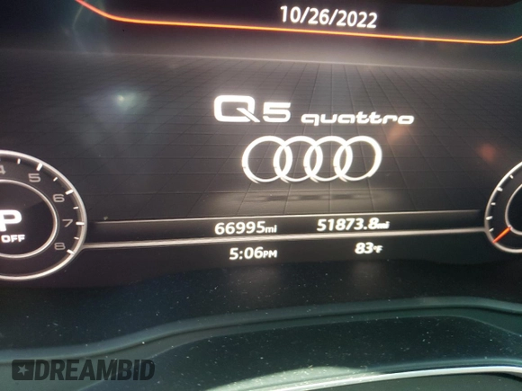 2018 Audi Q5 Premium Plus with VIN WA1BNAFY7J2204890, listed as a Copart auction lot 65254672 with 66,995 mi miles. Bid and sale history available at carsss.com. Image 8.