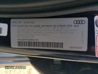 2016 Audi A6 Premium Plus with VIN WAUGFAFC3GN021701, listed as a Copart auction lot 74698884 with 93,137 mi miles and Salvage title. Bid and sale history available at DreamBid. Image 12.