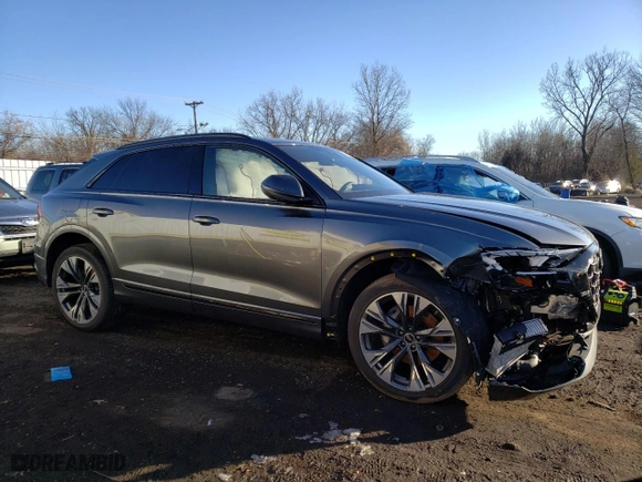 2025 Audi Q8 Premium Plus with VIN WA1EVBF12SD002406, listed as a Copart auction lot 86548284 with 1,756 mi miles and Salvage Title. Bid and sale history available at carsss.com. Image 4.
