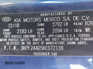 2019 Kia Forte LXS with VIN 3KPF24AD5KE072139, listed as a IAAI auction lot 41812180 with 128,434 mi miles and . Bid and sale history available at carsss.com. Image 9.