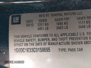 2012 Cadillac CTS with VIN 1G6DC1E33C0158695, listed as a IAAI auction lot 41752295 with 150,887 mi miles and . Bid and sale history available at DreamBid. Image 9.