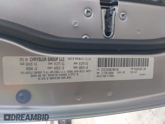 2014 Chrysler 300 with VIN 2C3CCAGG8EH384100, listed as a IAAI auction lot 41918940 with 139,597 mi miles. Bid and sale history available at carsss.com. Image 9.