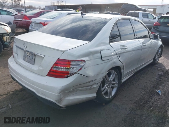 2012 Mercedes-Benz C 250 Sport with VIN WDDGF4HB4CR191843, listed as a IAAI auction lot 41648071 with 138,178 mi miles and . Bid and sale history available at DreamBid. Image 4.