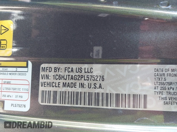 2023 Jeep Gladiator Sport S z VIN 1C6HJTAG2PL575276, wystawiony jako IAAI lot #42056473 z przebiegiem 17 043 mil mil oraz . Historia ofert i sprzedaży dostępna na DreamBid. Obrazek 9.