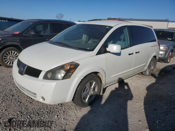 2007 Nissan Quest SE with VIN 5N1BV28U27N143294, listed as a Copart auction lot 82785134 with 216,154 mi miles and Salvage Title. Bid and sale history available at carsss.com. Image 1.