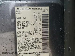 2022 Nissan Frontier S with VIN 1N6ED1EK0NN690236, listed as a Copart auction lot 44001225 with 44,829 mi miles and Salvage Title. Bid and sale history available at carsss.com. Image 13.