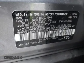 2023 Mitsubishi Outlander SE with VIN JA4J4UA84PZ048010, listed as a IAAI auction lot 41672544 with 23,781 mi miles. Bid and sale history available at carsss.com. Image 9.
