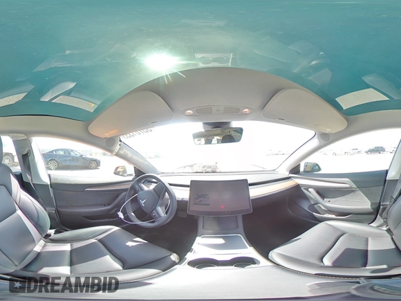 2023 Tesla Model 3 with VIN 5YJ3E1EA0PF623233, listed as a Copart auction lot 55781355 with 26,301 mi miles and Salvage title. Bid and sale history available at DreamBid. Image 14.