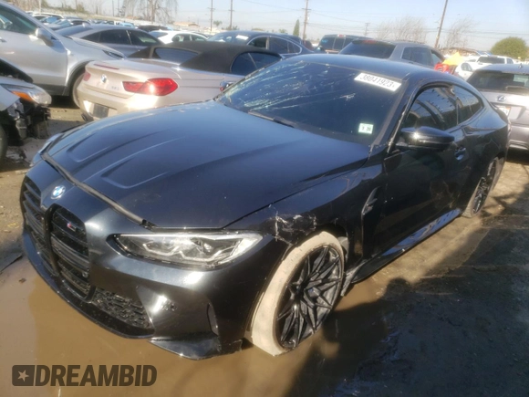 2021 BMW M4 Competition with VIN WBS33AZ05MCG55199, listed as a Copart auction lot 38041923 with 16,821 mi miles. Bid and sale history available at carsss.com. Image 1.