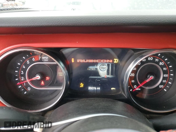 2021 Jeep Wrangler Unlimited Rubicon with VIN 1C4HJXFN1MW687231, listed as a Copart auction lot 85947774 with 35,076 mi miles and Salvage Title. Bid and sale history available at DreamBid. Image 9.