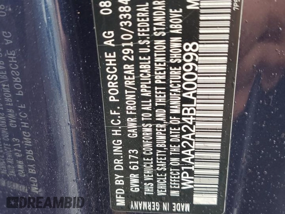 2011 Porsche Cayenne with VIN WP1AA2A24BLA00998, listed as a Copart auction lot 44775575 with 160,403 mi miles and Salvage title. Bid and sale history available at DreamBid. Image 13.