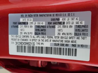2024 Mazda CX-30 S Premium z VIN 3MVDMBDM0RM693109, wystawiony jako Copart lot #51951985 z przebiegiem 10 449 mil mil oraz Szkoda całkowita • Salvage title. Historia ofert i sprzedaży dostępna na DreamBid. Obrazek 13.
