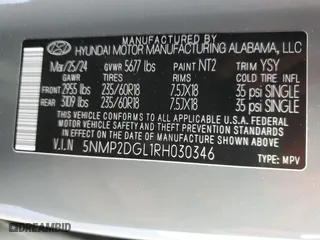2024 Hyundai Santa Fe SEL with VIN 5NMP2DGL1RH030346, listed as a Copart auction lot 80672114 with 10,157 mi miles and Salvage Title. Bid and sale history available at carsss.com. Image 13.