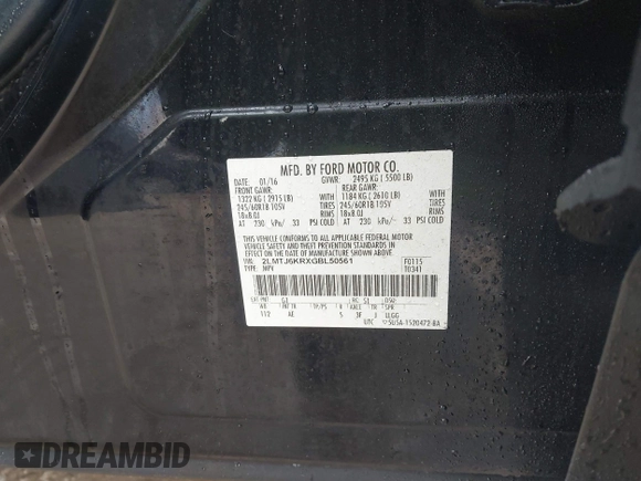 2016 Lincoln MKX Select with VIN 2LMTJ6KRXGBL50561, listed as a IAAI auction lot 41941507 with 81,230 mi miles. Bid and sale history available at carsss.com. Image 9.