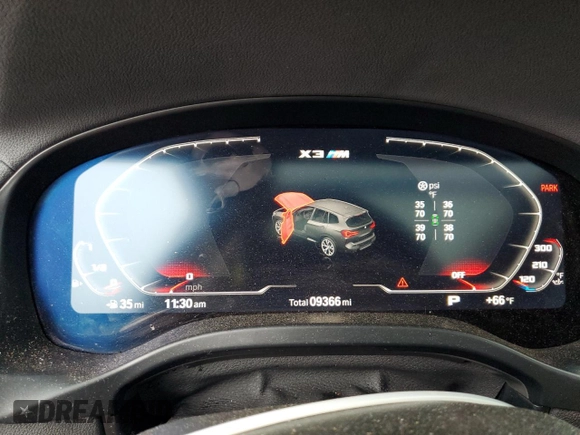 2023 BMW X3 M with VIN 5YM13EC05P9R94131, listed as a Copart auction lot 61018825 with 9,366 mi miles and Salvage title. Bid and sale history available at DreamBid. Image 9.