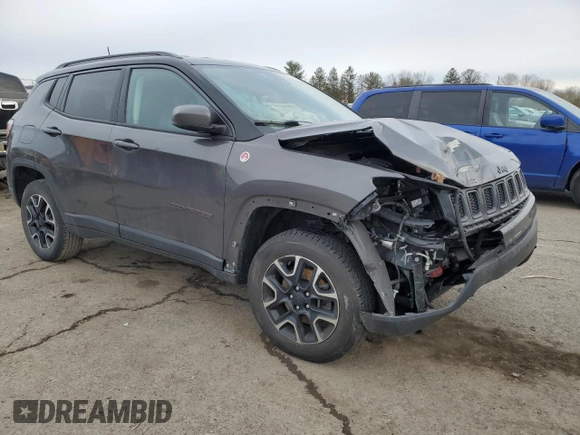 2021 Jeep Compass Trailhawk with VIN 3C4NJDDB1MT523820, listed as a Copart auction lot 45892595 with 81,406 mi miles and Salvage title. Bid and sale history available at DreamBid. Image 4.