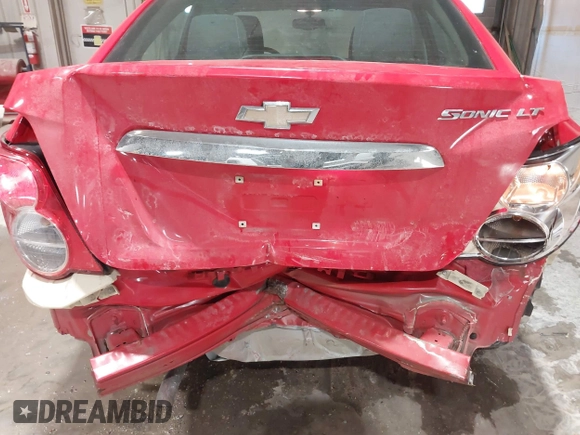 2014 Chevrolet Sonic LT with VIN 1G1JC5SH2E4214489, listed as a IAAI auction lot 41650289 with 93,388 mi miles and . Bid and sale history available at DreamBid. Image 6.