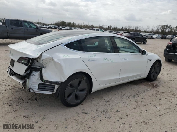2020 Tesla Model 3 Standard Range Plus with VIN 5YJ3E1EA8LF800072, listed as a Copart auction lot 48168325 with 91,439 mi miles and Salvage Title. Bid and sale history available at carsss.com. Image 3.