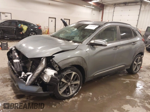 2021 Hyundai Kona Ultimate with VIN KM8K5CA55MU686696, listed as a IAAI auction lot 41347527 with 38,750 mi miles. Bid and sale history available at carsss.com. Image 17.