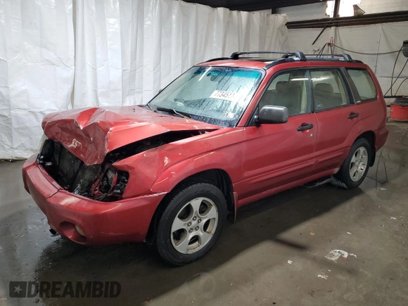 2003 Subaru Forester XS with VIN JF1SG65653H768671, listed as a Copart auction lot 77345174 with 0 mi miles and Salvage Title. Bid and sale history available at carsss.com. Image 1.