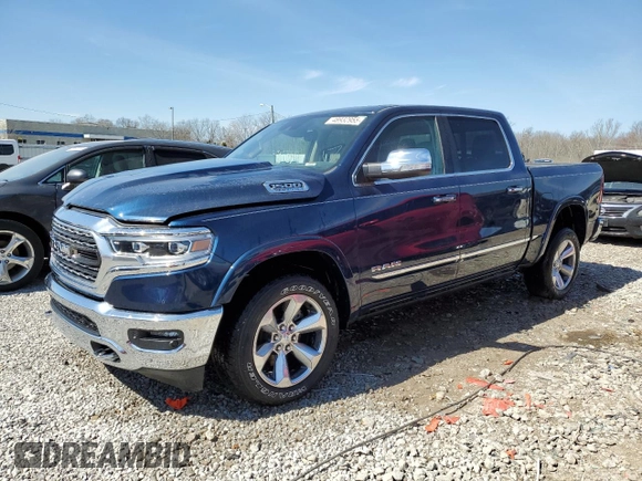 2022 Ram 1500 Limited with VIN 1C6SRFHT4NN121938, listed as a Copart auction lot 48932955 with 21,996 mi miles and Salvage title. Bid and sale history available at DreamBid. Image 1.