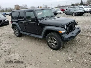 2022 Jeep Wrangler Unlimited Sport with VIN 1C4HJXDN4NW144864, listed as a Copart auction lot 81532584 with 34,830 mi miles and Salvage Title. Bid and sale history available at DreamBid. Image 10.