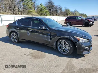 2014 Infiniti Q50 Sport with VIN JN1BV7AR3EM695576, listed as a Copart auction lot 56247165 with 151,825 mi miles and Salvage title. Bid and sale history available at DreamBid. Image 4.