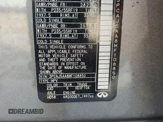 2021 Infiniti QX50 Pure z VIN 3PCAJ5AA8MF108850, wystawiony jako Copart lot #43837265 z przebiegiem 36 656 mil mil oraz Szkoda całkowita • Salvage title. Historia ofert i sprzedaży dostępna na DreamBid. Obrazek 12.