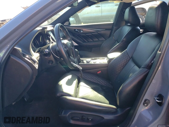 2022 Infiniti Q50 Red Sport 400 with VIN JN1FV7DR8NM390250, listed as a Copart auction lot 87685715 with 66,553 mi miles and Salvage title. Bid and sale history available at DreamBid. Image 7.