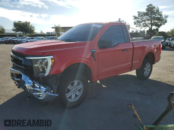 2021 Ford F-150 XL with VIN 1FTMF1C58MKE69537, listed as a Copart auction lot 41438195 with 51,701 mi miles and Salvage title. Bid and sale history available at DreamBid. Image 1.