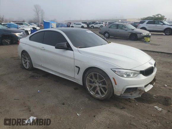 2015 BMW 4 Series 435i with VIN WBA3R1C58FK195761, listed as a Copart auction lot 82604934 with 109,642 mi miles and Salvage Title. Bid and sale history available at carsss.com. Image 4.
