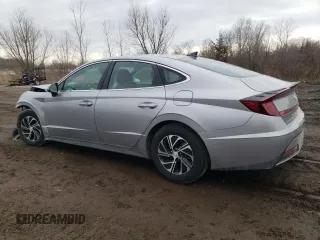2023 Hyundai Sonata Hybrid Blue with VIN KMHL24JJ6PA080362, listed as a Copart auction lot 47730355 with 17,127 mi miles and Salvage Title. Bid and sale history available at carsss.com. Image 2.