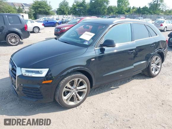 2017 Audi Q3 Prestige z VIN WA1GCCFS0HR015809, wystawiony jako IAAI lot #42405089 z przebiegiem 111 565 mil mil oraz . Historia ofert i sprzedaży dostępna na DreamBid. Obrazek 2.